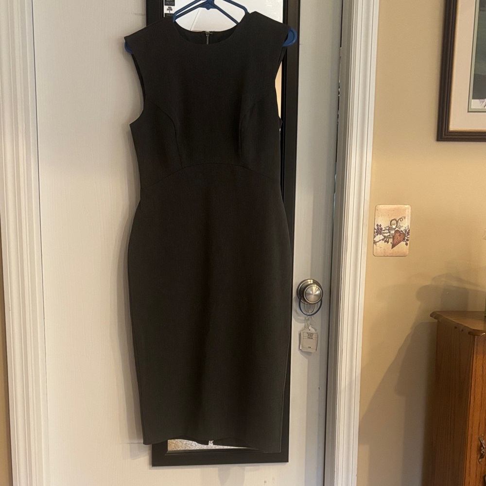 Express Grey Sleeveless Midi Sheath Dress